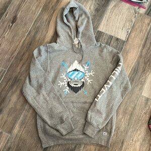 Gray hooded sweatshirt size small brand Russell